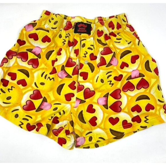 Under Disguise Smiley Emoji Boxer Sleep Shorts Size Small  B26 - Picture 1 of 6